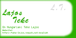 lajos teke business card